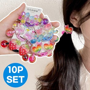 로르블랑 크리스탈 방울 머리끈 10P 세트