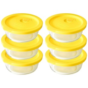 감성리빙 촉촉한 햇밥용기 유리 원형 300ml, 6개