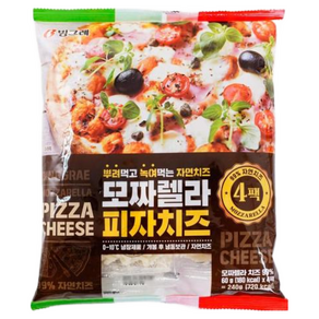빙그레 모짜렐라 피자치즈, 2개, 240g