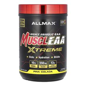 ALLMAX MusclEAA必需胺基酸粉 鳳梨可樂達口味, 1個, 532g