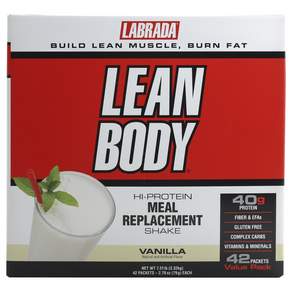 Labrada Nutrition 代餐蛋白奶昔粉 香草口味 42包入, 3.32公斤, 1個