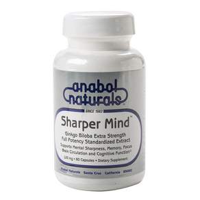 anabol naturals Sharper Mind Ginkgo Biloba Extra Strength 120 毫克膠囊, 60顆, 1罐