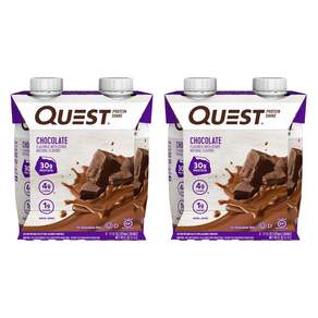 QUEST NUTRITION 低糖無麩質巧克力蛋白質奶昔, 2組, 4瓶