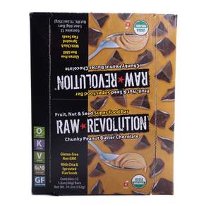 RAW REVOLUTION Live Food營養棒, Chunky Peanut Butter Chocolate, 12份, 46g