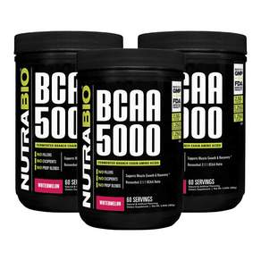 NUTRABIO BCAA 5000 西瓜無麩質素食, 3個, 380克