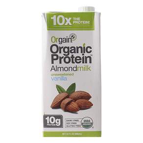 Orgain Organic Protein無糖香草風味杏仁奶, 1個, 946毫升