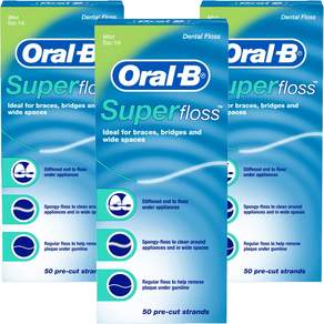 Oral-B 歐樂B Super牙線 薄荷款, 3個, 50件