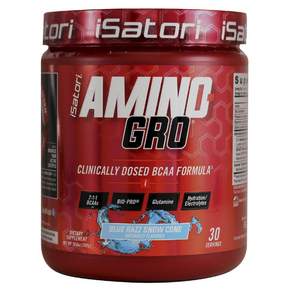 ISATORI AMINO GRO BCAA支鏈胺基酸補充粉 藍色雪酪冰沙口味, 1個, 300g