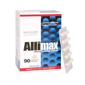 Allimax 大蒜素無糖素食膠囊 180mg, 1個, 90粒