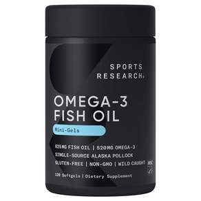 SPORTS RESEARCH Omega-3魚油軟膠囊 520mg, 1個, 120顆