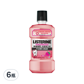 LISTERINE 李施德霖 兒童漱口水 清新莓果, 500ml, 6瓶