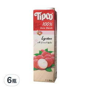 Tipco 荔枝椰子汁, 1L, 6瓶