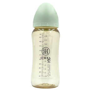 Simba 小獅王辛巴 蘊蜜鉑金PPSU寬口防脹氣奶瓶 全齡適用, 綠沐, 360ml, 十字M奶嘴, 3個月以上適用, 1個