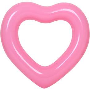 SUNNYWATER 心形游泳圈 粉色 85cm M號, M愛心中空款(粉紅金珍珠)85cm, 1個