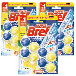 Bref 妙力 Power Active懸掛式馬桶清潔球 檸檬清香, 100g, 3組