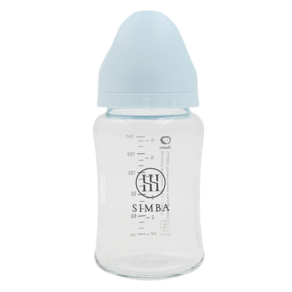 Simba 小獅王辛巴 蘊蜜質金玻璃寬口防脹氣奶瓶 新生專用, 晨藍, 180ml, 1個