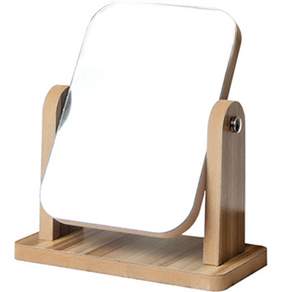 ABM KOREA 木製方形桌鏡 L 21.7*8.7*24cm 棕色, 1個