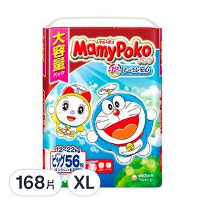MamyPoko 滿意寶寶 哆啦A夢輕巧褲/尿布, XL, 168片