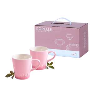 Corelle 康寧 325ml馬克杯, 2個, 粉色