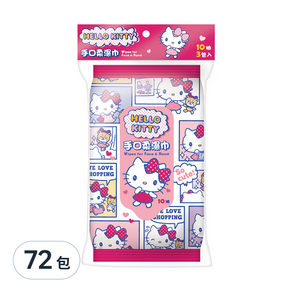 Hello Kitty 手口柔濕巾, 10張, 72包