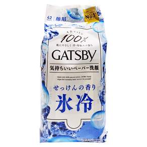 GATSBy 潔面濕紙巾 超值包 沁涼皂香, 42張, 1包