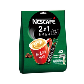 NESCAFE 雀巢咖啡 二合一無糖添加 香滑原味, 11g, 42包, 1袋