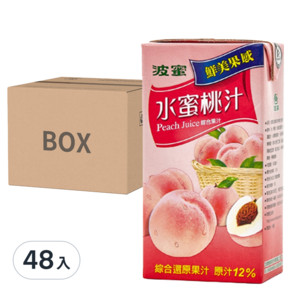 波蜜 水蜜桃汁, 300ml, 48入