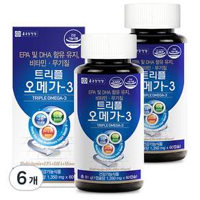 鍾根堂 三合一OMEGA3魚油膠囊, 60顆, 6瓶