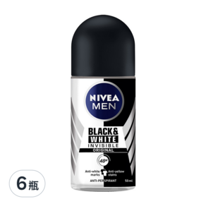 NIVEA 妮維雅 男士止汗爽身乳液 無印乾爽, 50ml, 6瓶