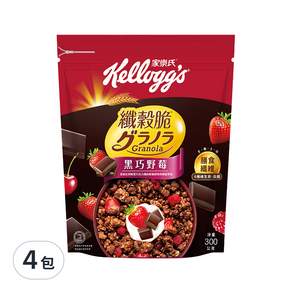 Kellogg's 家樂氏 Granola 纖穀脆 黑巧野莓, 300g, 4包