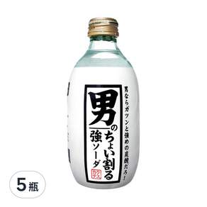 木村飲料 男人強碳酸水, 300ml, 5瓶