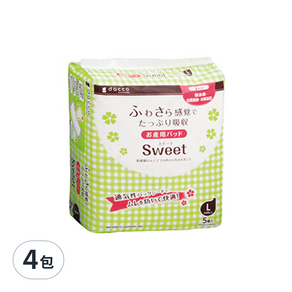 日本 dacco Sweet棉柔產褥護墊, 5片, 4包