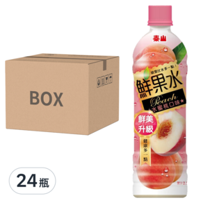 泰山 鮮果水 水蜜桃口味, 590ml, 24瓶