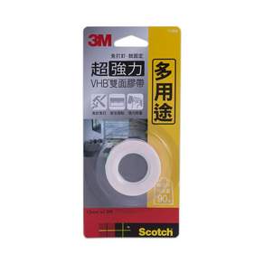 3M Scotch 超強力VHB雙面膠帶 多用途 12mm x 1.5m V1205, 1個