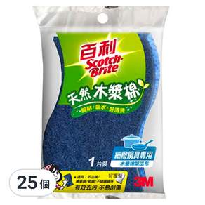 3M Scotch-Brite 百利 木漿海綿 鍋具好握型, 1入, 25個