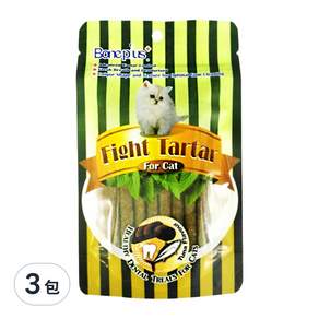 Boneplus 貓專用魚肉薄荷潔牙條, 鮪魚風味, 70g, 3包