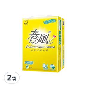 春風 柔韌細緻 抽取式衛生紙, 100張, 6包, 2袋