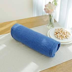 Begozani 棉質縫線扁柏木頸枕, 水洗海軍藍, 1個