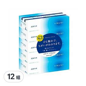 elleair 艾黎艾爾 +Water水潤柔感抽取面紙 180張, 5盒, 12組