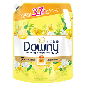 Downy 7日間綻放的香水系列柑橘與馬鞭草超濃縮衣物柔軟精補充包, 2.6L, 1個