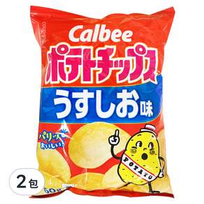 Calbee 卡樂比 Potato Chips 卡樂先生 洋芋片 鹽味, 60g, 2包