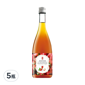 e.Ben 一本 濃縮草莓醋 玻璃瓶精裝盒, 500ml, 5瓶