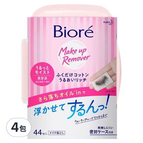 Biore 蜜妮 頂級滋潤深層卸妝棉, 44張, 4包