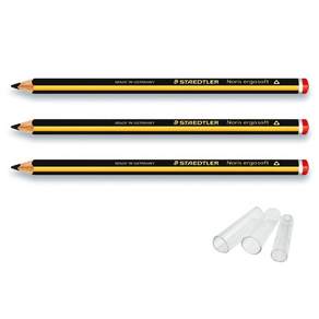 STAEDTLER Noris Club兒童鉛筆 153-2B L號 3入+鉛筆蓋 3入, 混色, 1套