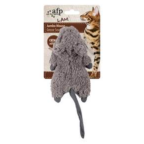 afp 狗玩具 Lambswool Jumbo Crinkle Catnip 囓齒動物 Jumbo Crinkle Catnip 囓齒動物, 灰色的, 1個