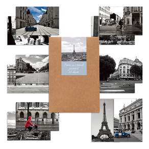 walgadaks 旅行系列巴黎風景明信片 第3版 12入, 混色, 1組