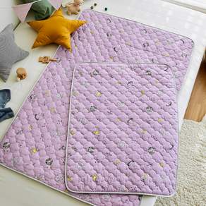Decoone 棉質絎縫防水床墊, 紫色