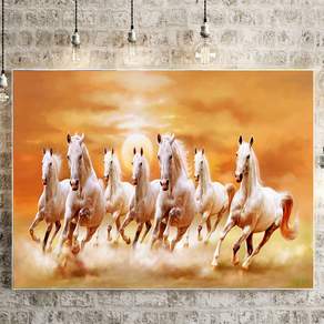 名畫相框, 11. 夕陽下的七匹白馬