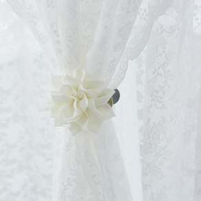 MaMaZ Home 花朵造型窗簾夾, 白色