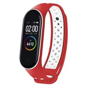 小米 Mi Band 3/4相容雙色運動錶帶, MB8551, 紅白